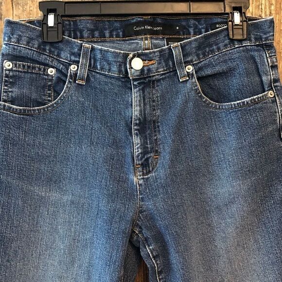 Calvin Klein Sz 8 Blue Denim Classic Bootcut Blue Western Rustic Jeans - Picture 4 of 6